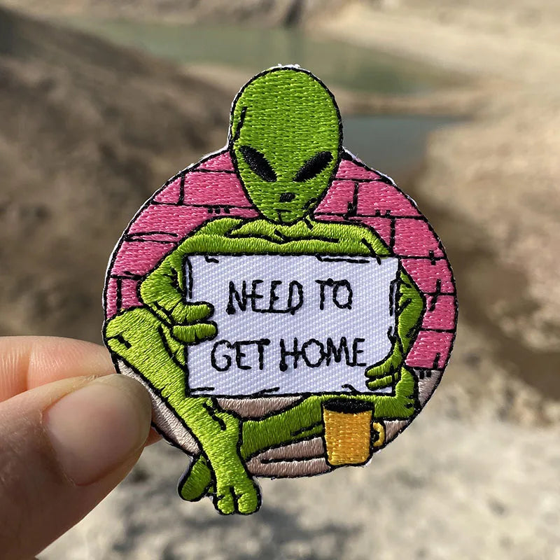 Iron-on embroidered space patch