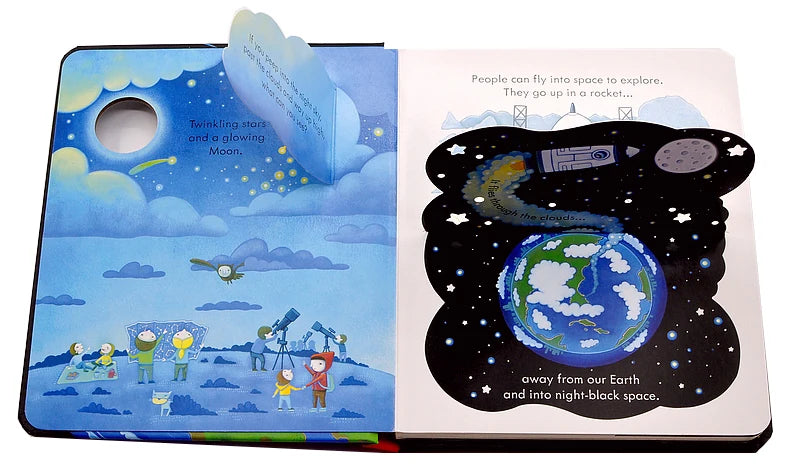 Peep Inside Space English Educational Flap Picture Book For Baby kids reading book , CODE ES125