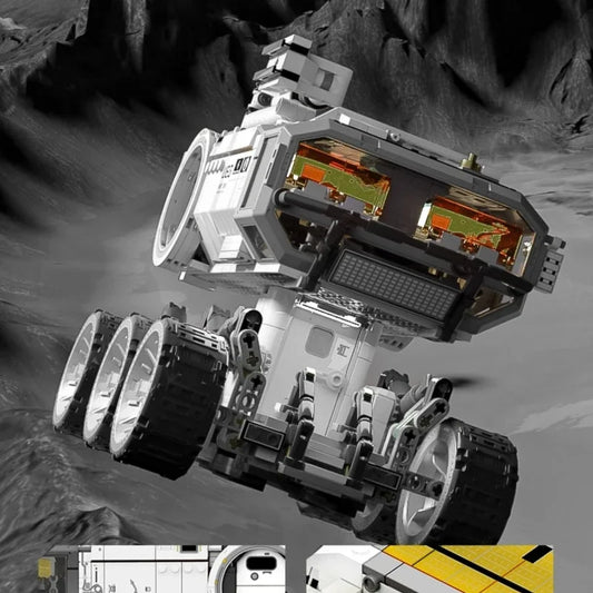 Lunar Base Mobile Vehicle Splicing Toys Car Model