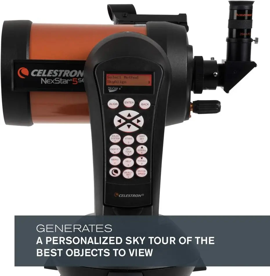 Celestron - NexStar 5SE Telescope - Computerized Telescope for Beginners and Advanced Users - Fully-Automated GoTo Mount - SkyAlign Technology - 40,000+ Celestial Objects - 5-Inch Primary Mirror |  Code : SE139