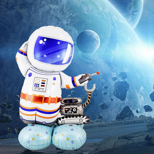 4D Extra Large Standing Spaceman Foil Balloon Extraterrestrial Space Galaxy Astronaut for Kids' Birthday Party Decor , code ES112