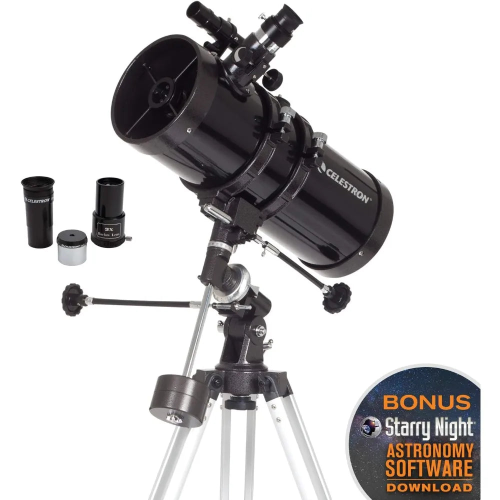 Celestron - PowerSeeker 127EQ Telescope - Manual German Equatorial Telescope for Beginners - Compact and Portable - Bonus Astronomy Software Package - 127mm Aperture , code: ES136