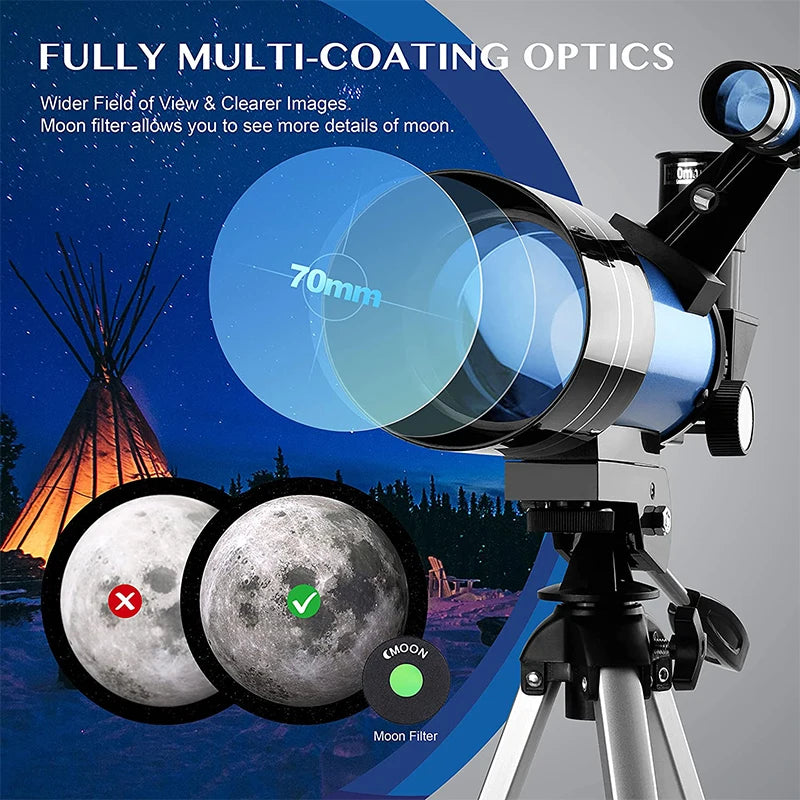 Astronomical Telescopes for Kids 150X Telescopes for Astronomy Beginners Adults with Smartphone Adapter Birthday Gifts |code : ES132